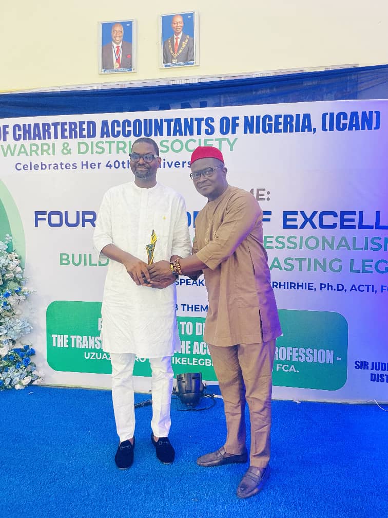 ICAN Honours Hon. Solomon Ighrakpata with Award of Excellence, Lauds His Leadership and Commitment to Fiscal Accountability